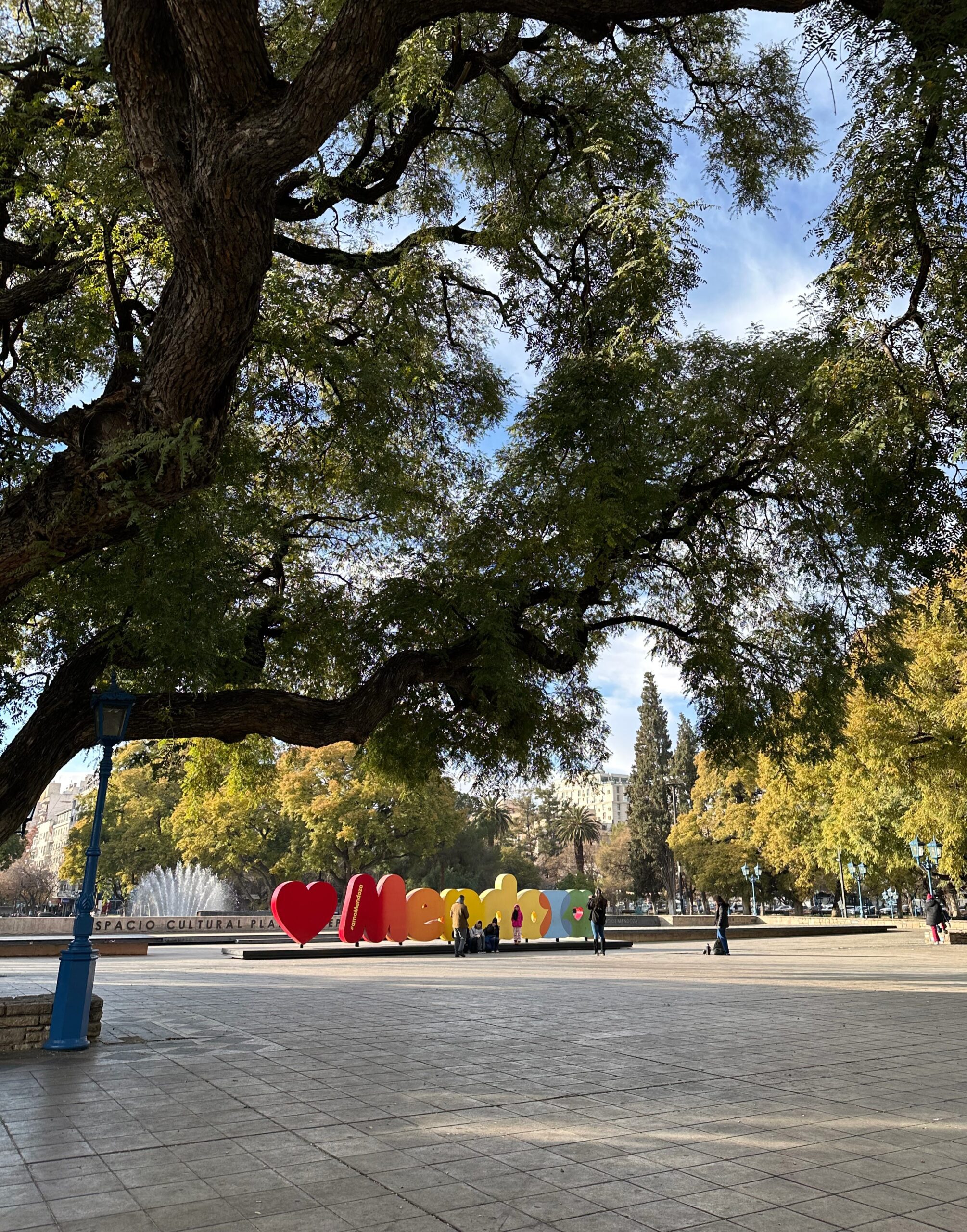 Downtown Mendoza Argentina, streets and plazas of the city center